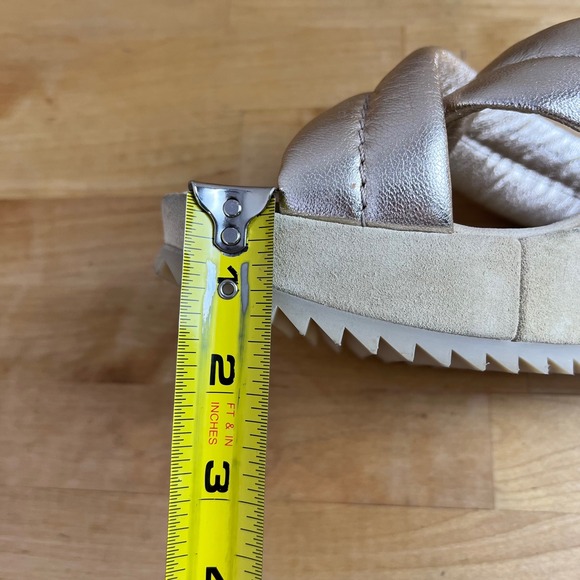 Pedro Garcia Metallic Gold Leather Platform Wedge Sandals Mules Size 40 US 10 - Picture 11 of 11